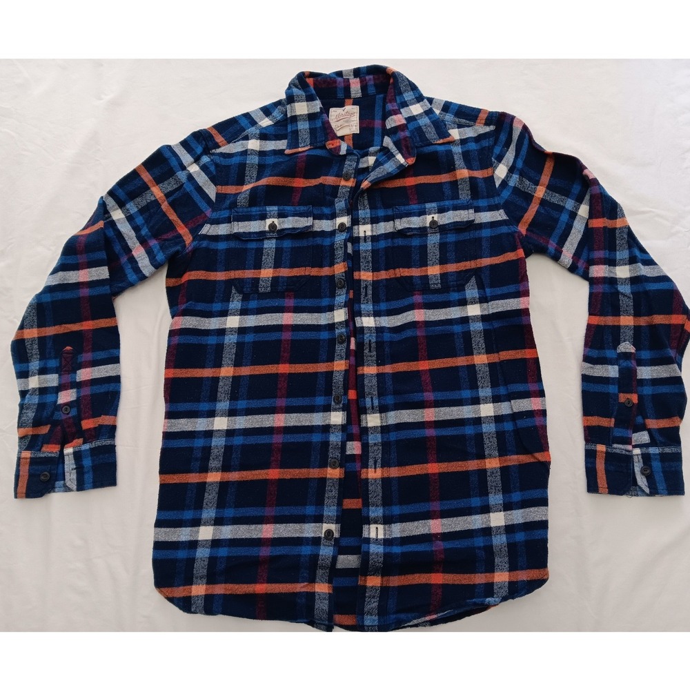 American Eagle Outfitters Men's Flannel Shirt Medium Tall Long Plaid Classic Fit